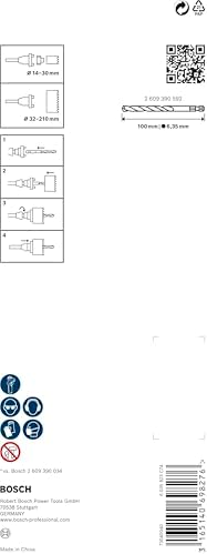 1 x PRO Q-Lock adaptör, SDS plus yuvalı Quick Change sistemi için, delik testeresi için (metal, plastik, 242 x 109 mm, profesyonel aksesuar, darbeli matkap)