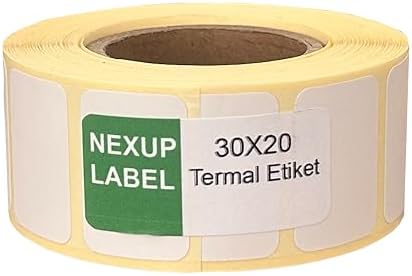 30x20 mm Termal Etiket, Barkod/Adres/Kargo Termal Etiketleri,  ve Diğer Yazıcılarla Uyumlu