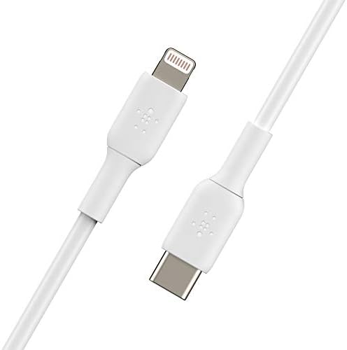 USB-C'den Lightning Kablosuna (14 ve önceki modeller için; MFi sertifikalı Boost Charge USB-C kablosu; Beyaz, 2 m)
