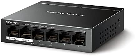 Alternative view of MS106LP, 6-Port 10/100Mbps Desktop Switch with 4-Port PoE+
