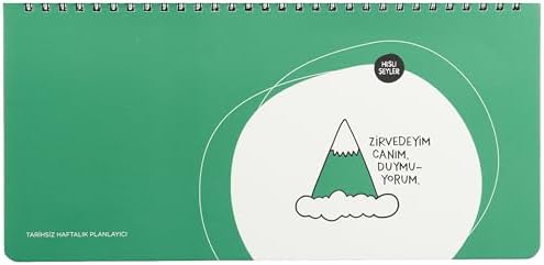 Alternative view of Hisli Şeyler 13x27 Spiralli, Stickerlı Haftalık Planner - Zirvedeyim Canım Duymuyorum, Yeşil