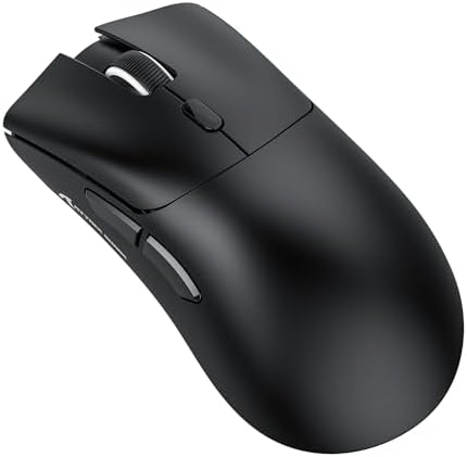 ATTACK SHARK R1 59g SUPERLIGHT Fare, PixArt PAW3311 Oyun Sensörü, BT/2.4G Kablosuz/Kablolu Oyun Faresi, 18000'e kadar 6 Ayarlanabilir DPI, 65 Saat Pil (Siyah)