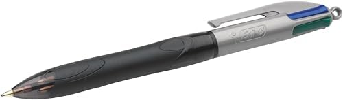 4 Colours Grip Pro Tükenmez Kalem 12'Li Kutu, Kauçuk Tutacak, 1.0mm Uç, Tek Kalemde Mavi, Kırmızı, Yeşil ve Siyah Renkler
