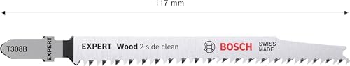 Professional 5x EXPERT ‘Wood 2-side clean’ T 308 B Dekupaj Testere Bıçakları (Sert ahşap mobilya levhası, Kontrplak, Uzunluk 117 mm, Aksesuar Dekupaj Testeresi) - Görsel 3