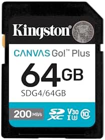 64GB Canvas Go Plus SD Card | Up to 200MB/s | 10, UHS-I, U3, V30 | SDG4/64GB