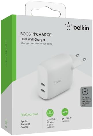Alternative view of Çift 20W USB-C PD Duvar Şarj Cihazı 40W