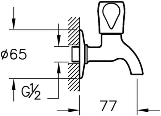Alternative view of A41585 Kısa Klasik Açma Kapama Musluk, Krom