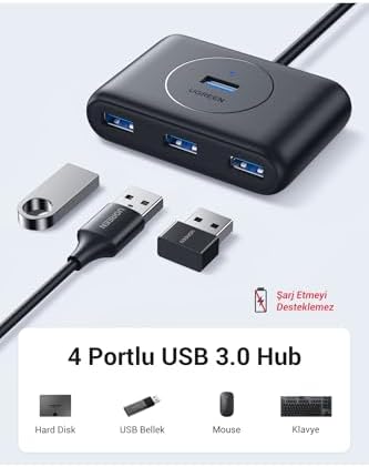 Alternative view of USB 3.0 4 Portlu Hub Çoklayıcı Siyah 50 CM