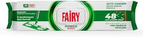 Power Wipes Mop Uyumlu Yer Temizlik Havlusu 50 Yaprak | Beyaz Sabun | Beyaz Sirke & Karbonat | 48 Saat Temizlik Etkili | İz Bırakmayan Formül