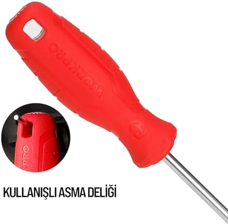 WP200501 6 Parça CR-V Manyetik Profesyonel Tornavida Seti, Düz ve Yıldız Uçlu, Anti-Slip Saplı - Görsel 2