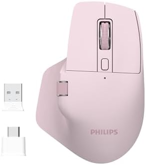 SPK7858 Bluetooth Kablosuz Çift Modlu 4000DPI 7 Tuşlu Optik Mouse Pembe