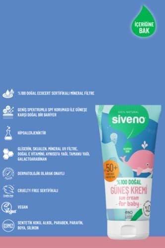 Alternative view of %100 Doğal Bebek Güneş Kremi Leke Karşıtı Antioksidan Nemlendirici Bitkisel Vegan UVA UVB SPF50+ 50 ml