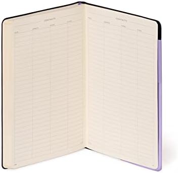 Alternative view of - Not Defteri, Kareli, Medium, 192 Sayfa, Yumuşak PU Cilt, FSC® Sertifikalı Kağıt, Fildişi Kağıt, 90 g/m², Aylık Planlayıcı, Adres Defteri, Yer İşareti, 13 x 21 cm, Renk Lavanta
