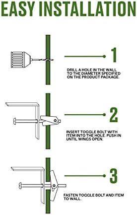 25-Pk., 3/8 x 4-In. Round Head Toggle Bolt -370096 - Görsel 3