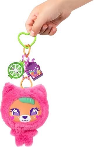 Polly bebek ve evcil hayvan oyun seti, Sevimli Ayıcık mini oyun seti, anahtarlık ve pelüş, meyve temalı aksesuarlar ve tılsımlar, JKC79