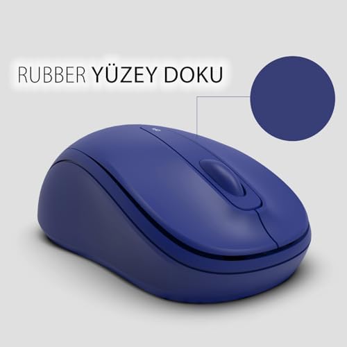 INCA IWM-311RM SILENT WIRELESS MOUSE MAVİ Komple Rubber Soft Yüzey,Sessiz Tuş,Ergonomik Dizayn, Konforlu Dokunuş Hissi,1600Dpı, Usb Alıcı, 10m Çekim,Uzun Pil Ömrü, Enerji Tasarrufu Uyku Modu - Görsel 3