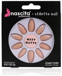 Stiletto Takma Tırnak (French Nails, Mat French Tırnak) 24 Adet