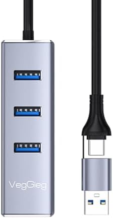 Alternative view of USB ve Type-C Gigabit Ethernet Adaptörü 3 Port USB 3.0 Çoklayıcı Hub
