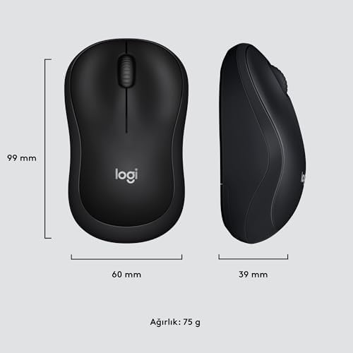 M220 Sessiz Kablosuz Mouse, Sağ ve Sol Elle Kullanıma Uygun, 1.000 DPI, 10 m Kullanım Mesafesi, 18 Ay Pil Ömrü, Siyah - Görsel 3
