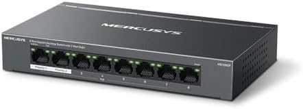 Alternative view of MS108GP, 8-Port Gigabit Desktop Switch with 7-Port PoE+