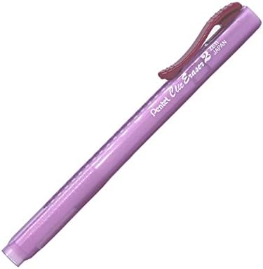 Clic Eraser 2 Sürgülü Kalem Silgi Şeffaf Gövdeli, Kırmızı