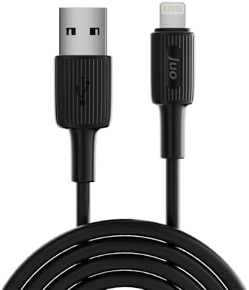 Alternative view of 12W 2.4A USB-A to Lightning iPad ile Uyumlu Silikon Hızlı Şarj ve Data Kablosu Siyah 2 Metre