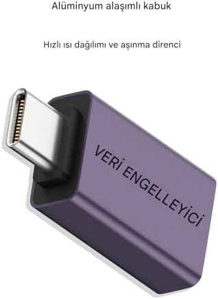 USB to Type-C Data Blocker - Veri Engelleyici Mor OTGBU - Görsel 3
