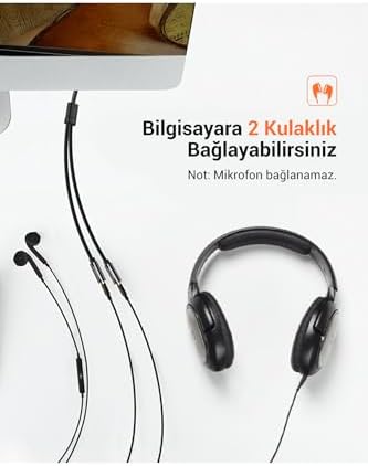 Alternative view of 3.5mm 2'li Aux Kulaklık Çoklayıcı, Siyah