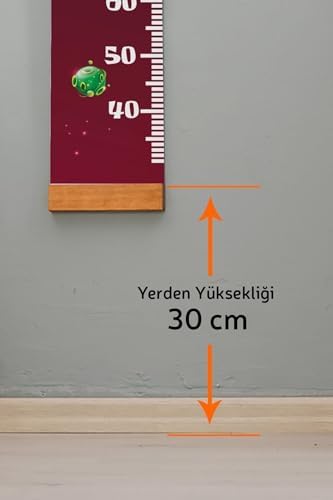 Alternative view of Çocuğa Hediye Uzay Tasarımlı Boy Ölçme Cetveli - Asılabilir Boy Ölçer - Duvar Bebek Boy Ölçer