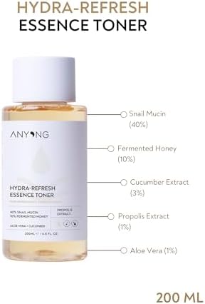 Anyong Aydınlatıcı, Nemlendirici ve Tazeleyici Tonik 200 ml (%40 Salyangoz Özü& Bal & Propolis & Aloe)