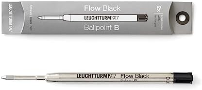 Leuchtturm1917 Drehgriffel Nr. 1, Tükenmez Kalem Yedeği, 2'li Paket, Siyah, Bold (B) Uç