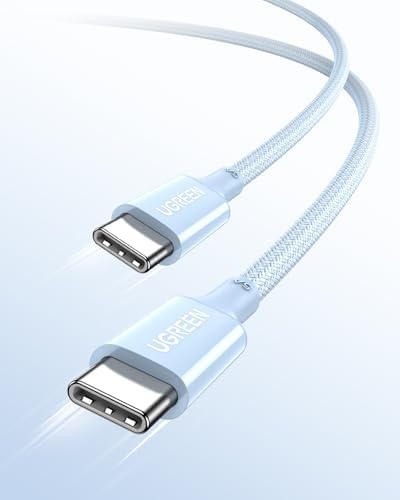 Alternative view of USB-C 100W 5A QC PD Örgülü Hızlı Şarj Kablosu, 1 Metre, Mavi, 65253