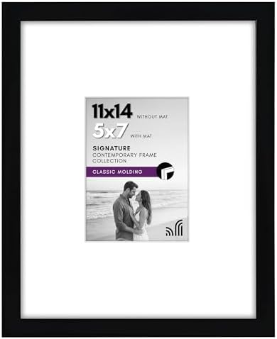 Alternative view of 11x14 Siyah Resim Çerçevesi - 5x7 Mat ve 11x14 Mat olmadan görüntüler - Kırılmaya Dayanıklı Camlı Kompozit Ahşap - Duvar için Yatay ve Dikey Formatlar