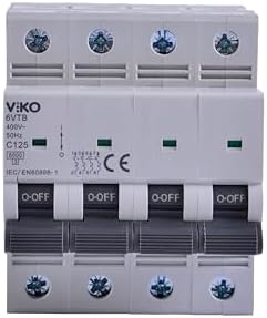 6VTB-4C125 Otomatik Sigorta 6KA C Tipi 4 Kutup 125A - Görsel 3