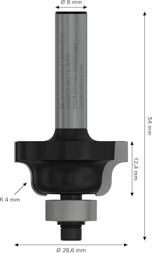 Alternative view of 2 608 aksesuarı 628 394 profil freze B 8 mm, R1 4 mm, B 8 mm, L 12,7 mm, G 54 mm
