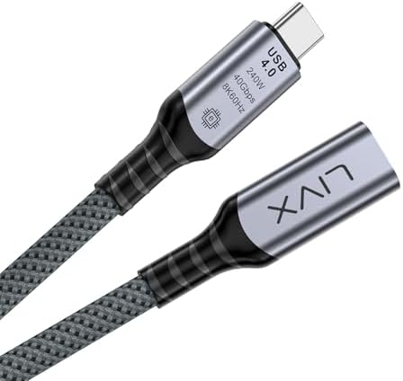 Alternative view of Type C to Type C USB4.0 240W 40Gbps 8k60hZ Uzatma Kablosu 1 Metre LCU