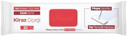 Easy Clean Kiraz Çiçeği Mopa Uyumlu Yer Temizlik Havlusu&Mendili 20 Yaprak