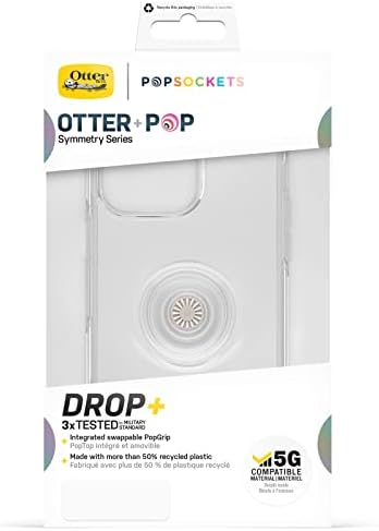 14 Pro Max Otter+Pop Kılıfı, Darbeye Dayanıklı, Düşmeye Dayanıklı, PopSockets PopGrip'li Koruyucu Kılıf, Askeri Standartlara Göre 3 Kez Test Edilmiştir, Şeffaf - Görsel 3
