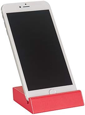 2K Cep Telefonu Stand, Deri Kaplı, Kırmızı