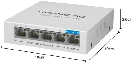 Alternative view of Keenetic PoE+ Switch 5, 1x1Gbit, 4x1Gbit PoE+ Port, IEEE 802.3af/at (max.30W/port), 60Watt