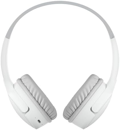 SoundForm mini kablosuz çocuk kulaklığı, entegre mikrofonlu ve eğlenceli çıkartmalı, 30 saat oynatma – ders, tatil,, iPad, Galaxy için kulak üstü kulaklık, beyaz - Görsel 3