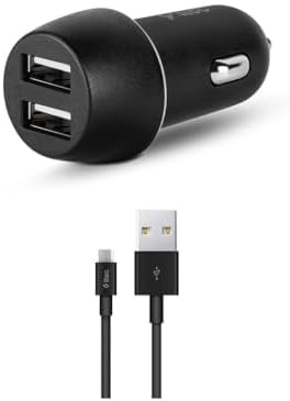 Duo 3.1A Araç Şarj Aleti Çift USB + Micro USB Kablo Siyah