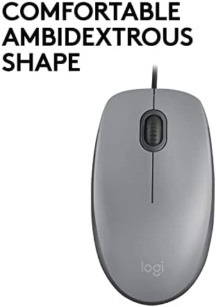 M110 USB Kablolu Sessiz Mouse, Dizüstü Bilgisayar, Notebook, PC ve Mac için Quiet Click teknolojili, USB-A Bağlantılı, Sağ ve Sol Elle Kullanıma Uygun, Gri - Görsel 3