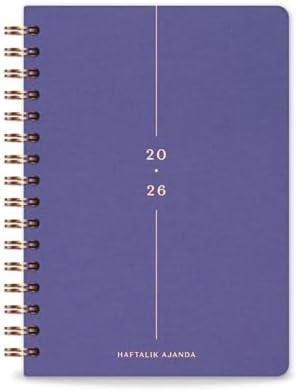 Alternative view of 2026 A5 Spiralli Keten Haftalık Ajanda 12 Aylık - Lila