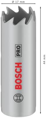 1 x PRO Multi Malzeme Delik Testeresi (Yumuşak Ahşap, Alçıpan Duvar için, Ø 17 mm, Profesyonel Aksesuar Matkap/Tornavida)