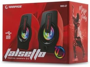 RMS-G7 FALSETTO 2.0 6 Watt RGB Ledli Kırmızı Multimedia Gaming USB Speaker - Görsel 3