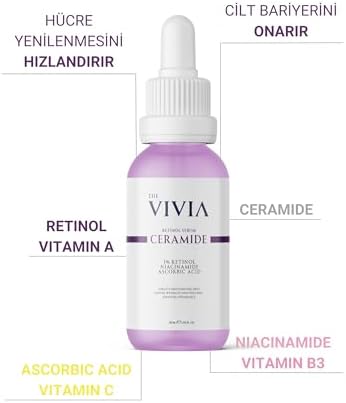 The Vivia Kırışıklık, Ince Çizgi Ve Yaşlanma Karşıtı Retinol Serum Askorbik Asit, Retinol, Seramid 30 ml