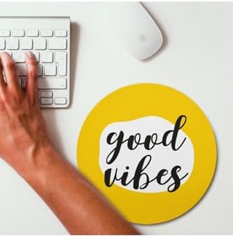 Alternative view of Good Vibes Tasarımlı Yuvarlak Mouse Pad 20 x 20 cm
