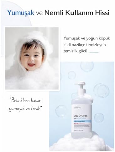 ATO Repair All-in-One Wash 1L Seramid Panthenol Hassas Cilt Temizleyici Duş Jeli