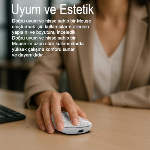 Alternative view of Inca IWM-242KT Çift Mod Şarj Edilebilir Kedi Desenli Sessiz Mouse, Bluetooth 5.4 + 2.4G, 500mAh, 70g, Beyaz